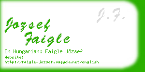 jozsef faigle business card
